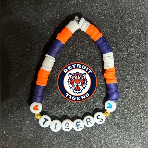Detroit Tigers 🧡💙 Heishi Bracelet - Picture 2 of 8